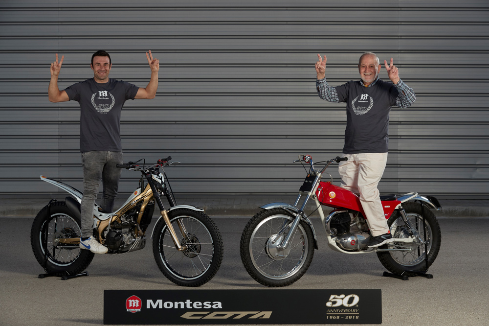 Toni Bou y Pedro Pi se juntaron para el aniversario de la Montesa Cota