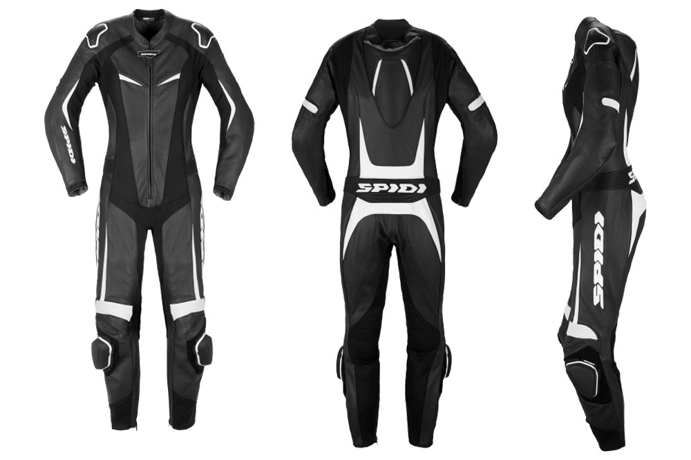 Mono de cuero TRACK LADY PRO negro y blanco